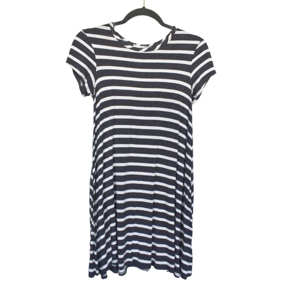 Grey & White Striped Dress | Forever Rose Couture